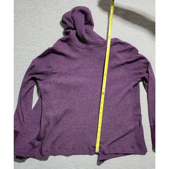 Columbia Hooded Waffle Knit Open Front Cardigan Women’s XL Purple - Picture 9 of 12
